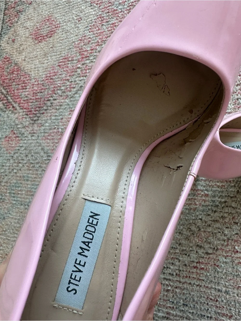 Steve Madden Barbie Light Pink Patent Leather Pointed Toe Pumps size 7
